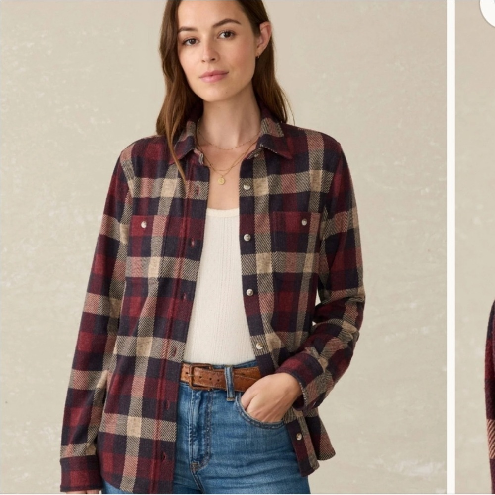 Faherty Brand Legend Sweater Flannel Shirt Medium